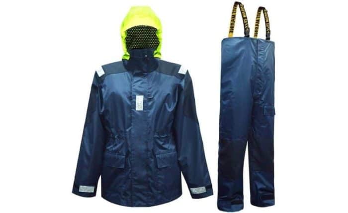 Rain Suit for Fishing Heavy Duty Rain Gear Waterproof Windproof Comfortable Jacket with Pants Navy, S 