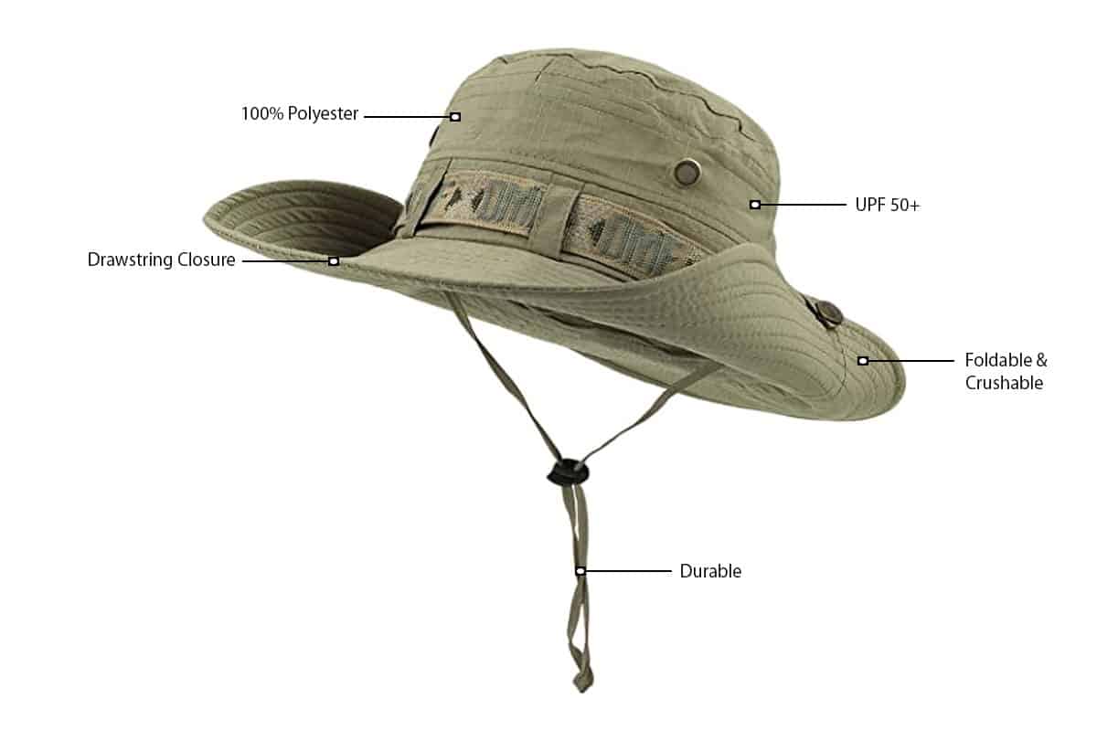 Inconly Sun Hat Fishing Protection Hat Breathable Hiking Adjustable Mesh Safari Cap Summer Essentials 