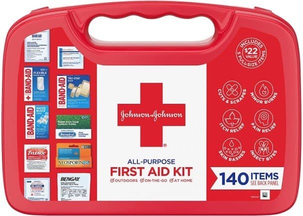 Johnson & Johnson All-Purpose First Aid Kit – 140 pcs