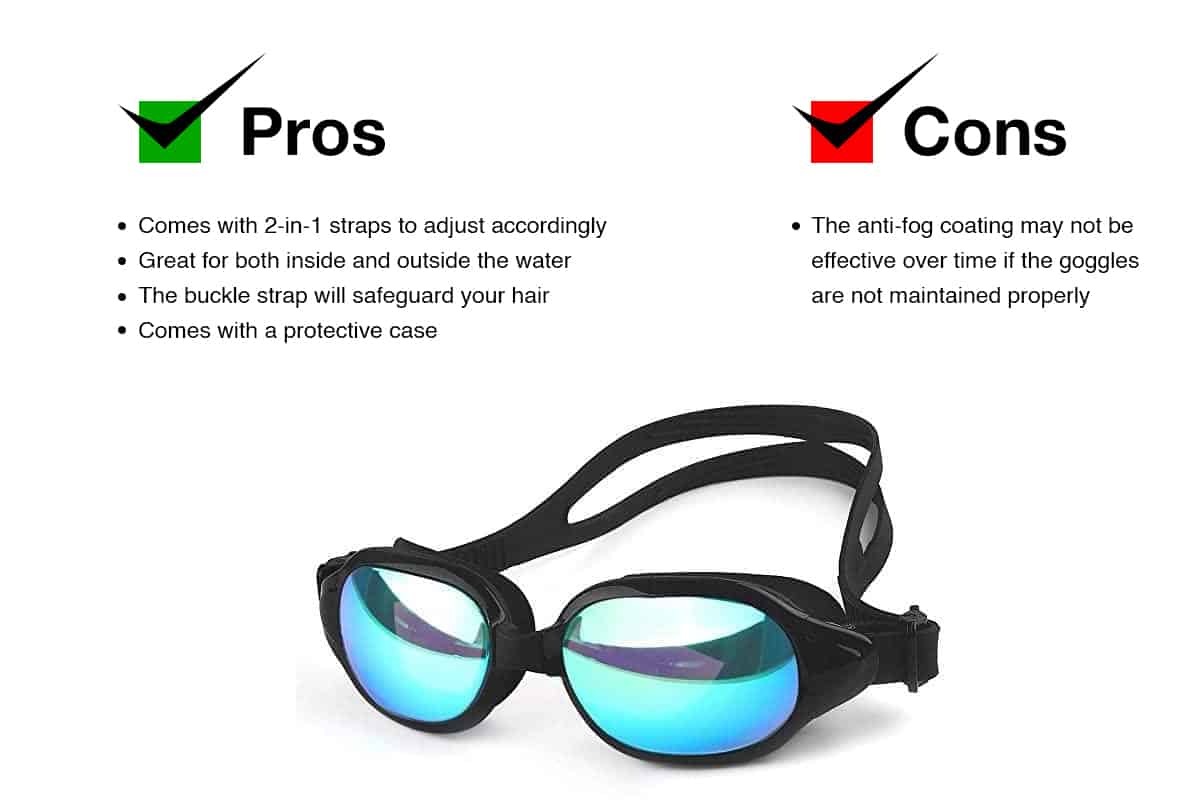 JEFlex Swim Goggles Leak-Proof Anti-fog UV Protection Swimming Goggle Unisex 