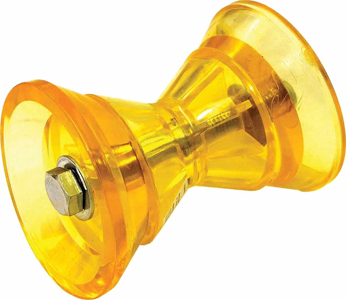 4 Inch Width Boat Trailer Non Marking Yellow Molded Rubber Bow Stop Assembly 